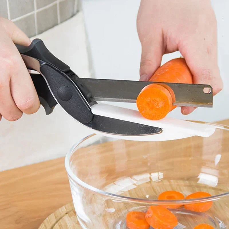 Food Scissors Vegetable Scissors 2-in-1 Smart Chopping Knife Multifunctional Kitchen Scissors knife